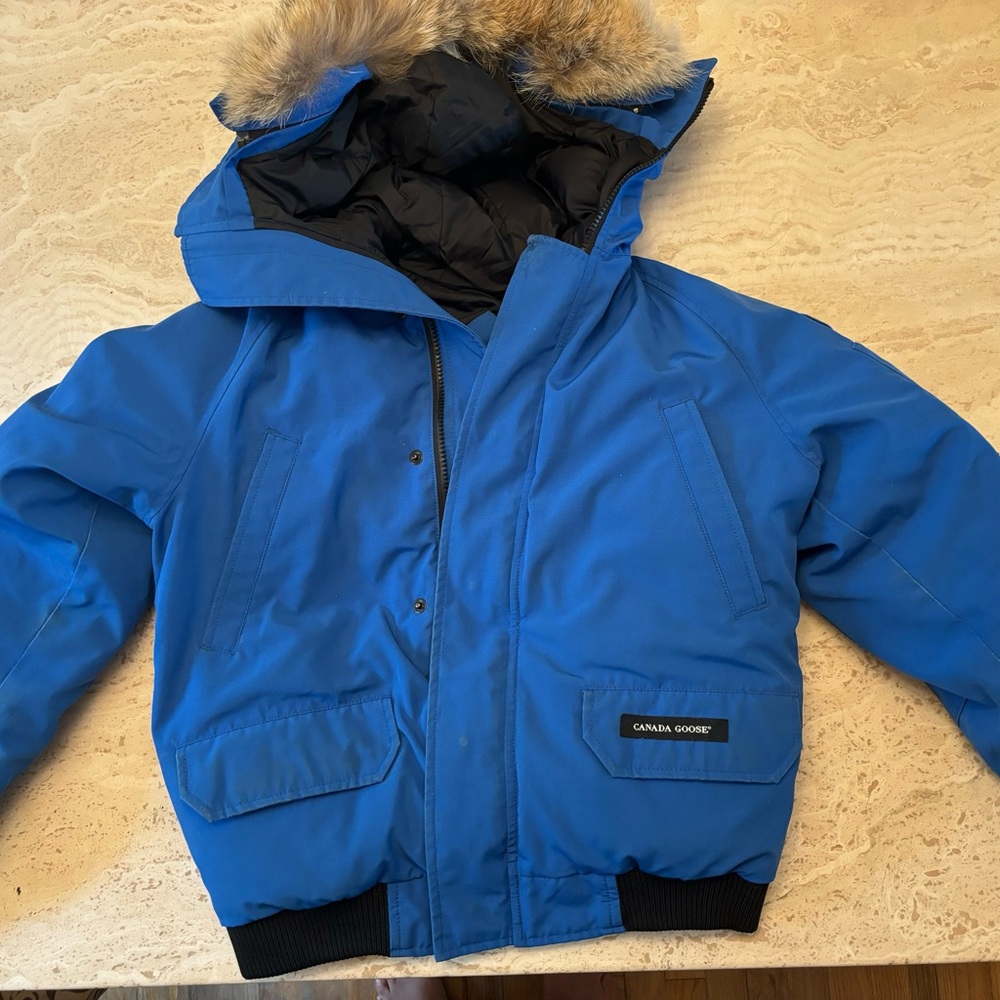 Canada Goose Blue Jacket with Fur Hood